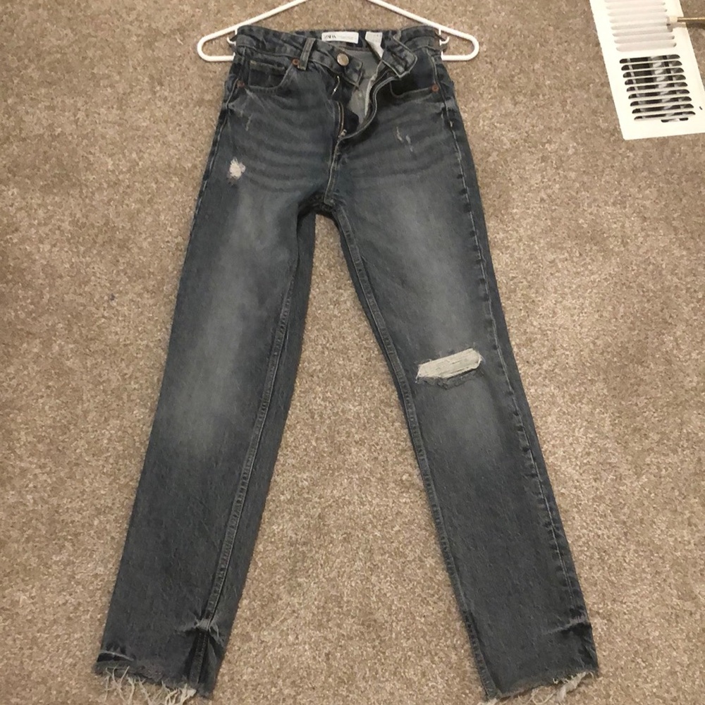 Zara ripped slim jeans